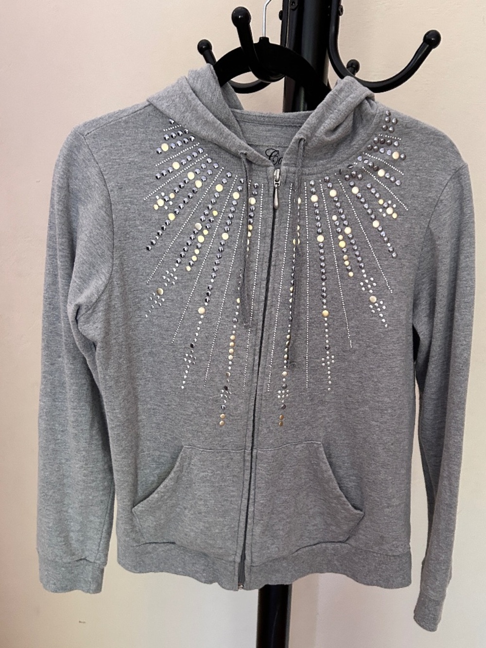 Grey Cotton Hoodie Sweatshirt